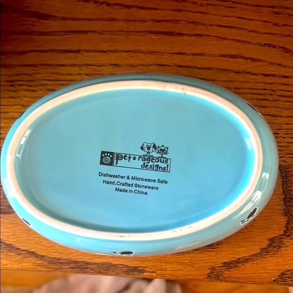 Blue Cat Bowl with Cartoon Design - Picture 4 of 6